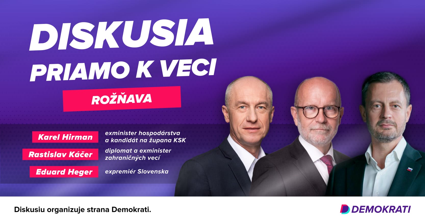 Diskusia priamo k veci - Karel Hirman, Rastislav Káčer a Eduard Heger